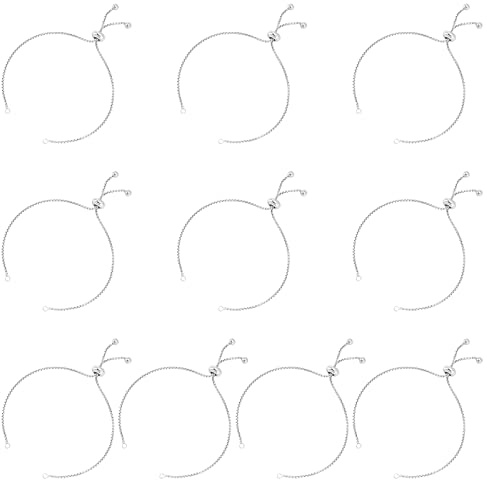 UNICRAFTALE 10pcs 23cm Adjustable Slider Bracelets - 304 Stainless Steel Extender Chains with Ball Ends for DIY Jewelry Craft Supplies