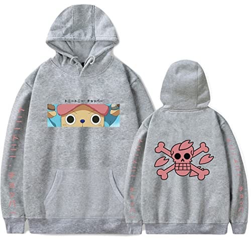 Ubeisy Symish One piece hoodie luffy hoodie cosplay costume chopper anime sweatshirt for men and boys,06977grey-XXS1