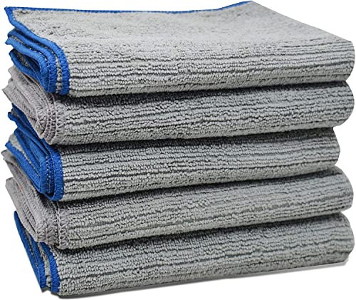 Towelogy® Microfibre Kitchen Dish Cloths Washing Up Dishcloths Antibacterial Super Absorbent Scratch Free & Lint Free Fast Drying Cleaning Tea Towels 30cmx40cm (Grey, Pack Of 20 (30x40cm))