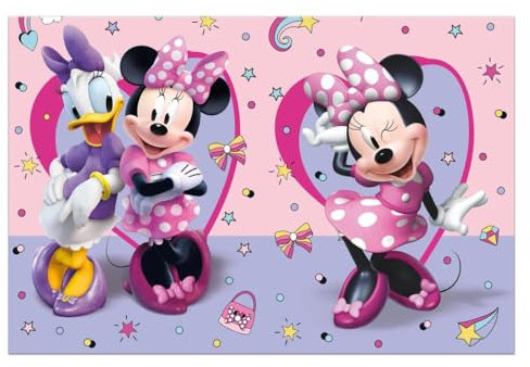 Procos 93833 Disney Minnie Junior Plastic Tablecloth (180x120 cm), pink