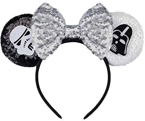 FANYITY Minnie Ears,Mickey Sequin mouse Ears Headband for Boys Girls Women halloween&Disney Trip (Skull)
