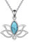 YFN Lotus Halskette für Frauen Sterling Silber Türkis Lotus Blume Anhänger Halskette Yoga Schmuck Geschenke für Frauen Mädchen