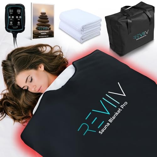 Couverture de sauna portable avec serviette en coton – V2.0 améliorations majeures ! Couverture de sauna infrarouge lointain de qualité supérieure pour la détoxification – Couverture de sauna