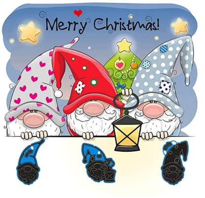 Sredwtk Gnome Stanzschablonen Wichtel Stanzschablonen Weihnachten Prägeschablonen Stamping Schablone für Diy Album,Scrapbooking,Karten