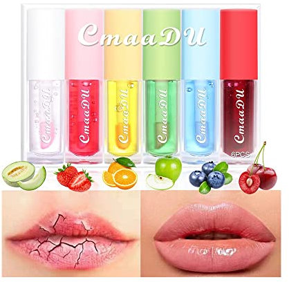 6 bâtons de glaçure à lèvres décolorée, glaçure à lèvres fruitée, rouge à lèvres hydratant, anti - gerçures, ensemble de glaçure à lèvres décolorée