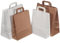 karton-billiger | Papiertragetasche aus Kraftpapier Papiertüte Tragetasche, Henkeltasche, Flachhandgriff, recyclebar | 2 Farben | 250 Stück (braun, 22l - 320x170x420mm)