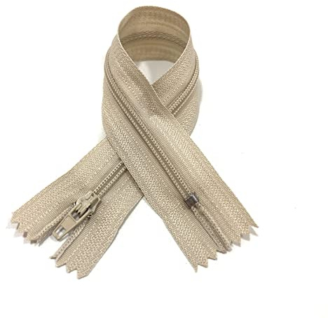 10 Chiusure Lampo in Nylon, 24 Colori e Misure, Cerniera per Cucire, Chiusure Lampo per Cucire su Vestiti, Tessuti, Chiusuri Lampo al Metro n.3, 10 x 50 cm, beige 307