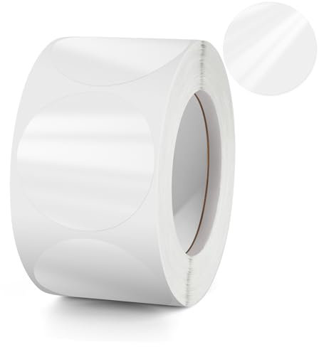 Runde Transparent Aufkleber Durchmesser 38mm Selbstklebend Clear Etiketten klebepunkte Klare kreis Wasserdicht für Umschläge Verschlussetiketten 500 Stück