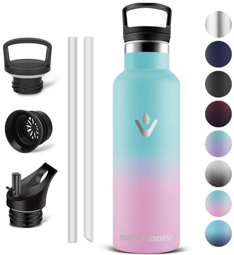 Vikaster Botella Agua Térmica, 0.5L Acero Inoxidable, Mantiene 12H Caliente/24H Frío, Sin BPA, para Deporte, Viaje, Exterior, Oficina, Hogar