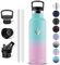 Vikaster Borracce sportive - Borraccia 0.5l, Borraccia acciaio inox, Borracce Senza Perdite, Borraccia con Cannuccia, Borraccia Termiche Sportiva, Adulto, Scuola, Outdoor