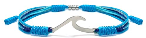 HARACRAFT Sea Wave Marine Protection Bracelet, Blue Tibetan Surfer String Wrap Bracelet for Men, Women, Forever Love Friendship