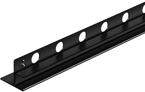Balneo Glasprofil Gefälleprofil, Edelstahl, 120 cm, rechts, Schwarz | Edelstahl AISI 304, Anschluss an Glas, für bodengleiche Duschen, kürzbar, Länge 120 cm, 2 J. Garantie