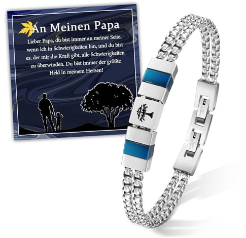 FANCIBAND Geschenke für Männer/Papa/ihn, Edelstahl Armband Herren 316L mit Gravur Anker/Ruder/Baum des Lebens Männer Armband Geschenk Weihnachten/Valentinstag/Vatertagsgeschenke
