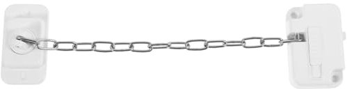 Uonlytech Kindersicherung Schiebetür Absturzsicherung Fenster Tür-kettenschloss Edelstahl-guss Selbstklebend Sicherheitskettenschutz Riegelschloss Für Innentür Gebürstetes Nickel-finish Weiß