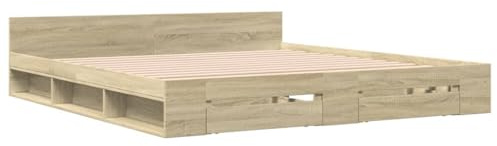 vidaXL Bettgestell mit Schubladen Sonoma-Eiche 180x200cm Holzwerkstoff