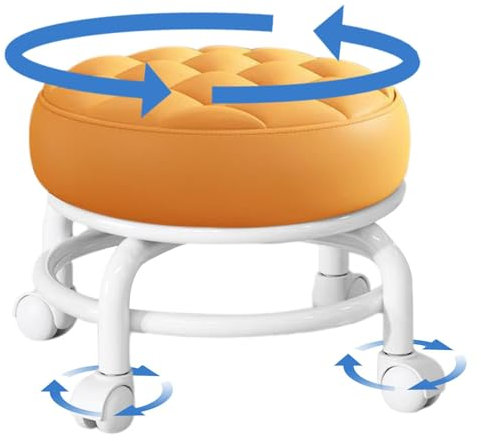 Pzuryhg Taburete de isla de cocina, taburetes con ruedas para cocina, taburetes giratorios portátiles para cocinar, taburetes de altura ajustable con ruedas, taburete compacto con ruedas para uso
