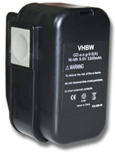 vhbw 1x Akku kompatibel mit AEG BL Multi-Volt-lamp, P9.6, BS2E 9.6T Werkzeug (3300 mAh, NiMH, 9,6 V)