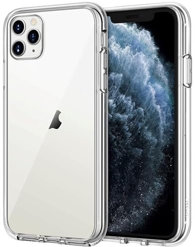h24z Hülle kompatibel mit iPhone 11 Pro Max (6,5 Zoll) – Transparente, stoßfeste Handyhülle aus TPU, vergilbungsresistent, mit erhöhtem Kamera- & Displayschutz