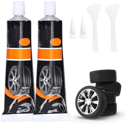50ml Waterproof & High Temperature Resistant Tire Repair Glue, Tire Repair Glue, Tire Sidewall Repair Kit, Powerful Quick-Drying Rubber Cement Tire Repair Sealant for Motorcycle, Car (2 sets)