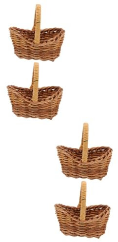SOESFOUFU 4stücke Mini Geflochtene Körbe Handgefertigte Rattan Blumenkörbe Für Hochzeiten Partys Und Dekoration Rustikales Design Für Haus Und Garten