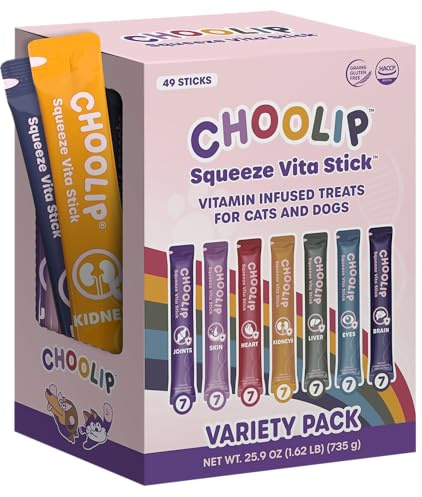 Choolip Squeeze Vita Stick Lickable Cat & Dog Treats Variety, 49-Count