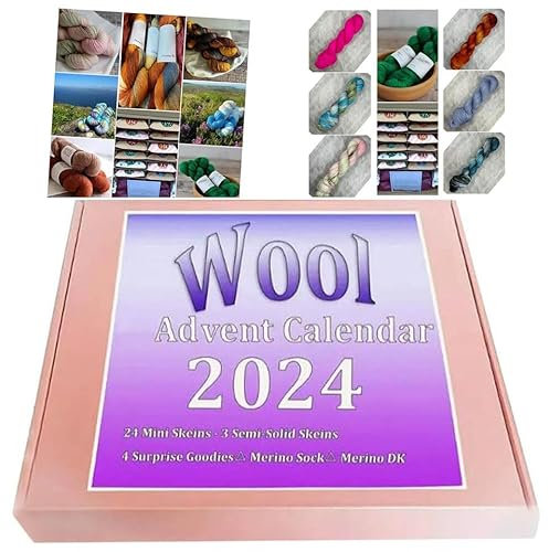 Wolle Adventskalender 2024, Häkel-Adventskalender, Wollgarn Adventskalender, Stich-Adventskalender 2024, Yule & Garn Adventskalender 2024, Geschenk für Stricker-Marker (1 Stück)