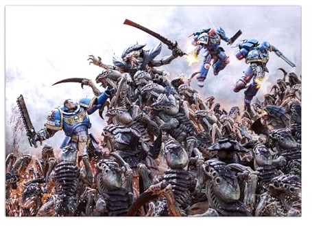 Displate Offiziell Warhammer MetallPoster Magnetische Befestigung Inklusive Lizenziert Bilder Hochwertiges Poster Warhammer 40,000: Space Marine 2 - Space Marine 2 Poster 45 cm x 32 cm