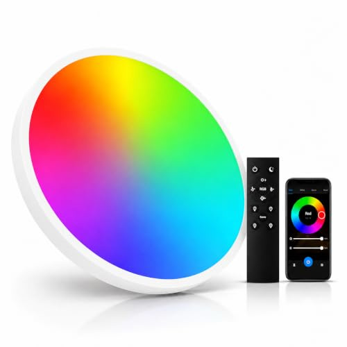 DOMIRA Smart RGB Ceiling Light 24W, White, App, with Remote