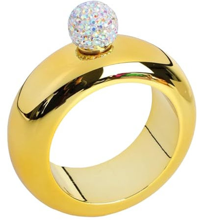 Petaca de Acero Inoxidable Forma Pulsera, 3,5 Oz ¡Bonita para Bailes, Cumpleaños, Whisky y Festivales de Música