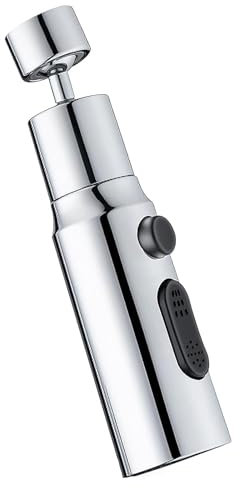 3 Function Kitchen Tap Spray Head, Tap Extender for Kitchen Sink, 360°Swivel Spout Kitchen Sink Tap, Multifunctional Faucet Extender, for Kitchen Sink(Silver)