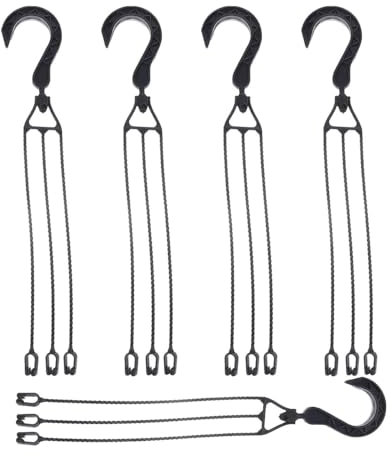 Generisch Blumenampel Hängeampel 5 Stück Kunststoff Hängekorb Kette mit Haken Blume Garten Pflanze Kleiderbügel Blume Pflanze Topf Aufhänger für Vogelfutterspender Pflanzgefäße und Laternen (Schwarz)