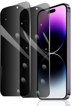 Fylnatc 2 Stück Sichtschutz Schutzfolie für iPhone 14 Pro Max, Anti-Spy Panzer Schutz Glas, Anti-Spionage Panzerfolie, Display Sichtschutzfolie aus gehärtetem Glas, Privacy Schutzglas, Anti- Kratzer