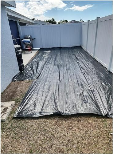 Unkrautsperre, 1,5 m x 10 m, Vlies-Kies, Unkrautblock für Gärten, Blumenbeete und Bäume, effektive Unkrautbekämpfung im Freien, Schwarz