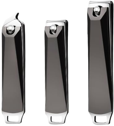 3 Pcs Heavy Duty Nail Clippers Set, Thick Toenail Fingernail Clippers, Ultra Sharp Stainless Steel Nail Cutter Nipper, Curved Blade Trimmer for Thick Nails, Manicure & Pedicure Tools for Men & Women
