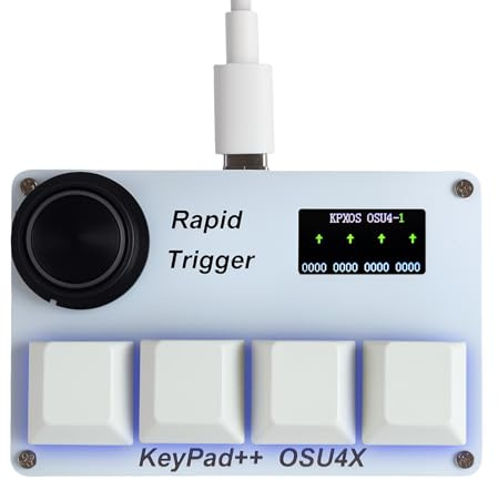 mydcjxktxdywd KPXOS Rapid Trigger Keypad, Gaming-Makro-Tastatur, magnetische Schalter mit Knopf und Bildschirm, Plug-and-Play-O4C-Tastatur-Gerät für OSU Geometry Dash O3C Shortcut Copy Paste (weiß)