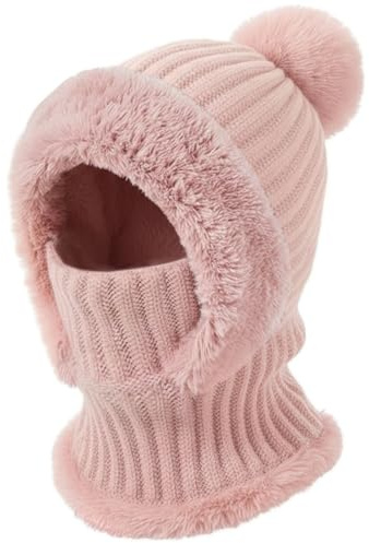 DRESHOW Bonnet Femme Hiver Chapeaux d'hiver pour Femmes Balaclava Knit Beanie Skull Cap Tricotée Cagoule à Capuche