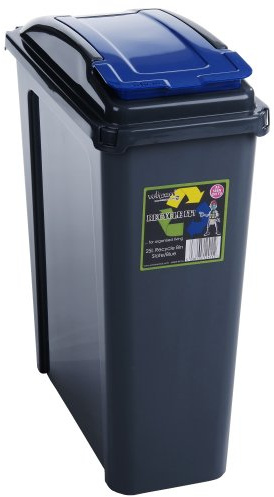 VFM 384286 Recycling Bin with Lid, 25 L, Blue