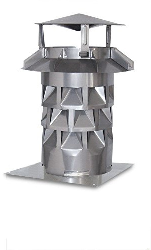 Nischenmarkt Schornsteinhaube/Kaminabdeckung/Schornsteinabdeckung Windkat V2A DN 150 mit Grundplatte + Silikon