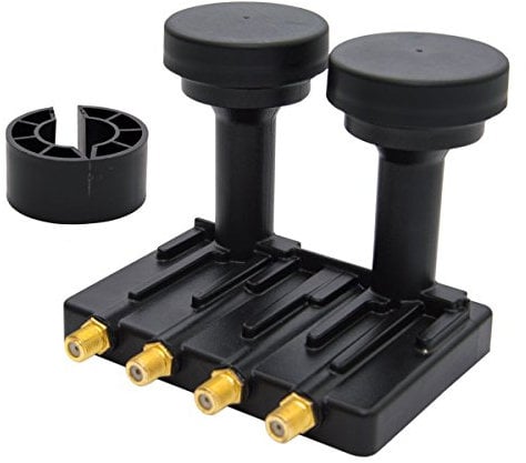 Premium X Monoblock Quad PXMB-6Q LNB 0,1dB Astra 19,2° Hotbird 13° HDTV FullHD 3D und Ultra HD 4K tauglich für 4 Teilnehmer