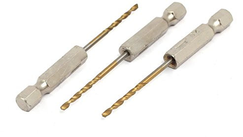 Sourcingmap 2mm Drilling Dia 2 Flutes HSS 1/4-inch Hex Shank Twist Drill Bit 3pcs