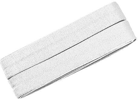 Zierstoff einfach nähen Unifarbenes Schrägband, Jersey, vorgefalzt, 20 mm breit - 2 Packungen á 3 Meter, Weiß