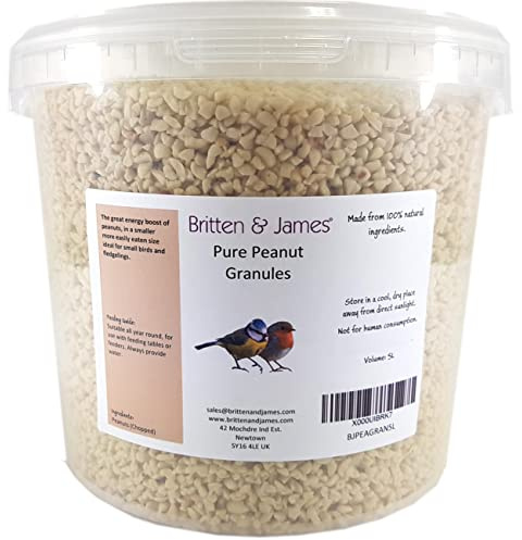Britten & James Premium Peanut Granules for Wild Birds | In a Stay Fresh 5L Tub (3.4kg)