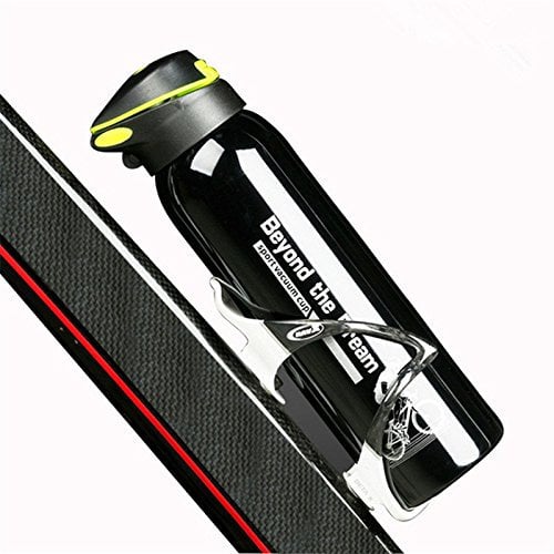 Trinkflasche aus Aluminium Fahrradflasche Aluminiumlegierung Fahrrad Wasserkocher Aluminiumlegierung Tasse Warmhalten Wasser Tasse Sport Wasserkocher (Black,ohne Flaschenrahmen) 500 ml