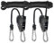 iPower 25mm verstellbarer Seil-Clip-Aufhänger, strapazierfähig, verstärktes Metall, 2,4 m lang, 136 kg Tragkraft, 1 Paar, schwarz
