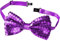 dressforfun 901019 Pailletten Fliege für Damen und Herren, Glitzer Schleife in Einheitsgröße, Bow Tie für Party Kostüm Fasching Karneval Zubehör Accessoire - diverse Farben - (lila | Nr. 303676)
