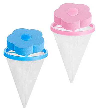 Sacchetto filtrante per lavatrice, sacchetti a rete per pelucchi, raccogli pelucchi, raccogli peli, filtro per capelli, riutilizzabile, 2 pezzi