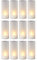 12er Set LED Windlicht inkl. Batterie weiß Deko Kerze Timer Garten Gastronomie Flammenflackern Teelichter (12 x LED Windlicht)