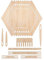 Rayher 63124505 Holz Webrahmen Set Wabe, FSC zertifiziert, 11teilig, 3 verschiedene, 6eckige Rahmen, mit Webschiffchen, Webnadeln, Webkamm