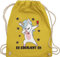 Turnbeutel Rucksack - Party & Alkohol Damen - Es eskaliert eh Einhorn mit Weinglas - Unisize - Gelb - rucksackbeuteltasche gym bag umhängebeutel stoff tasche baumwolle beutel kordel einfarbig