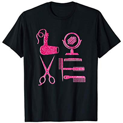 Amour Salon De Coiffure Peigne Séchoir Ciseaux Coiffeur T-Shirt